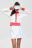 Women's knitted golf cardigan, golf sweater white Älska Golf