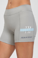 Women's golf shorts in grey with tee holder. Alska Golf