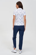 Women's golf polo shirt white back detail