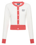 Ladies knitted golf cardigan in white Alska Golf